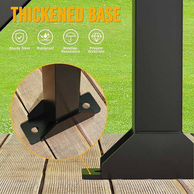 Trailer Tool Rack Shovel Holder - Shovel Rack for Trailer with 6 Tool Holes with Rubber Grommets, Dark Black
