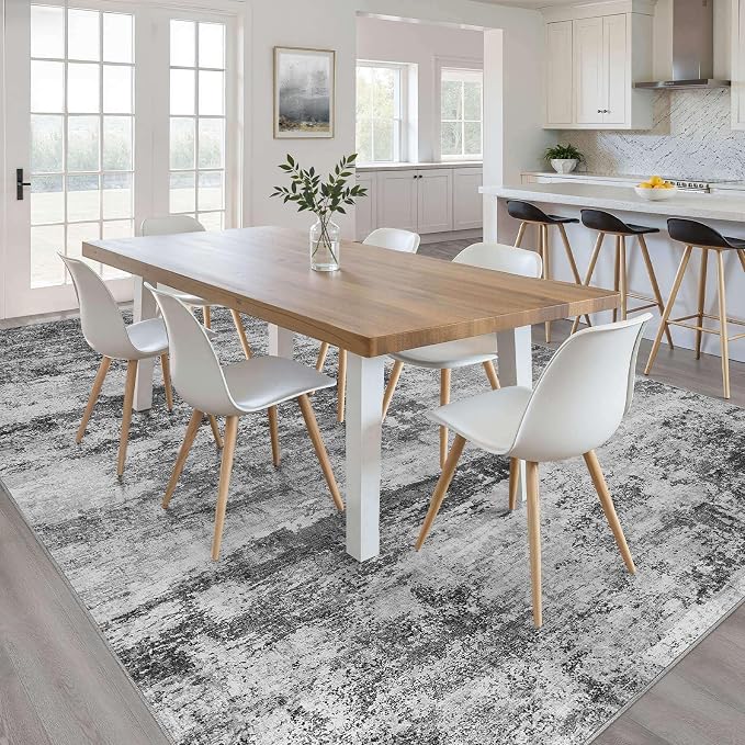10x12 Area Rug Living Room: Washable Large Abstract Neutral Modern Soft Rug Stain Resistant Indoor Floor Non-Slip Accent Carpet for Bedroom Nursery Playroom Dining Room Office Dorm Home House Decor