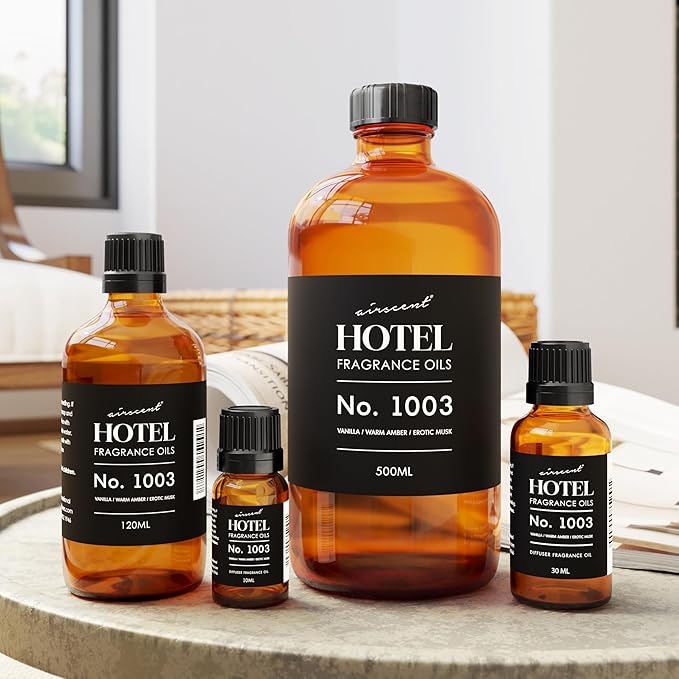 AirScent Hotel Diffuser Oil No. 1003 Inspired by The Asian Garden Las Vegas Hotel Scent - Premium Fragrance Oil for Ultrasonic and Waterless Diffusers and Crafting - 500 mL, 16.9 fl oz Glass Bottle