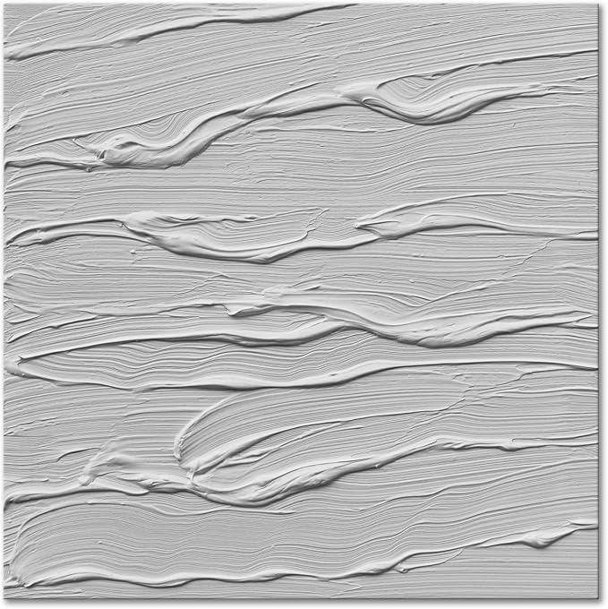 zoinart White Textured Canvas Wall Art, Hand Painted 3D Oil Painting on Canvas, 20 x 20 Inches Abstract Texture Artwork White Wall Decor
