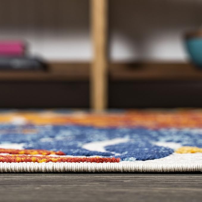 JONATHAN Y Tropics Palm Leaves Indoor Outdoor Area Rug 3X5 Cream/Orange | Ships Rolled, Durable Flat Weave, Lays Flat for Backyard, Patio, Porch, Easy-Cleaning, High Traffic,Pet-Friendly,Non-Shedding