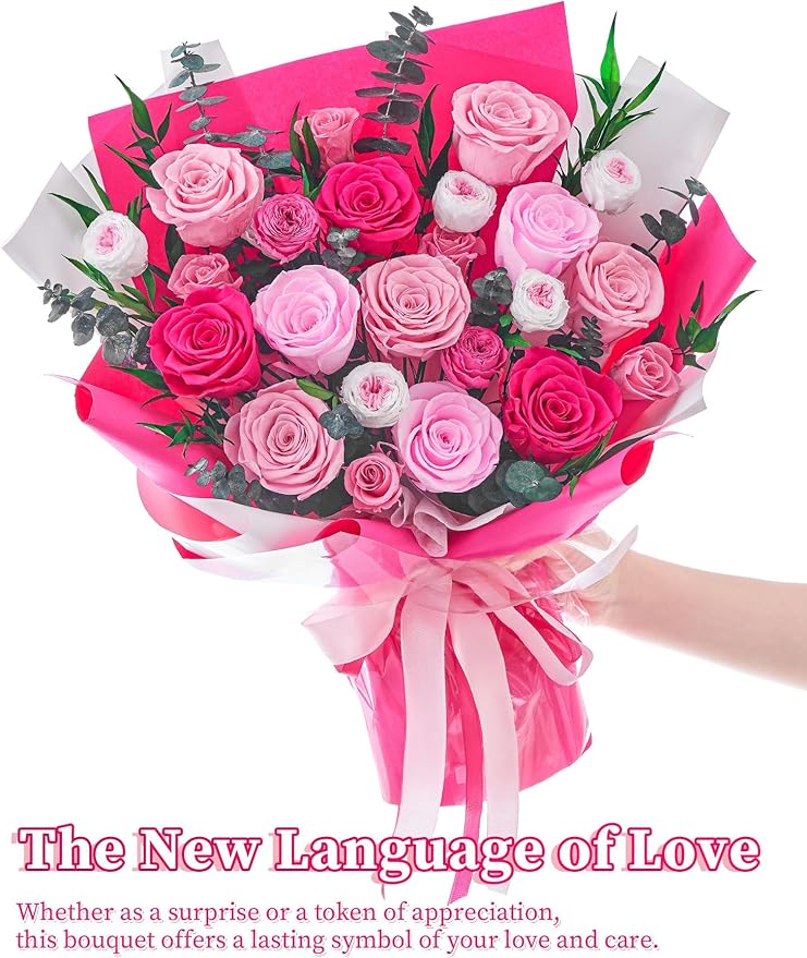 Flowers for Delivery Prime Forever Flowers Preserved Roses Bouquets Purple Flower Birthday Gifts for Women Valentine's Day Mothers Day Graduation