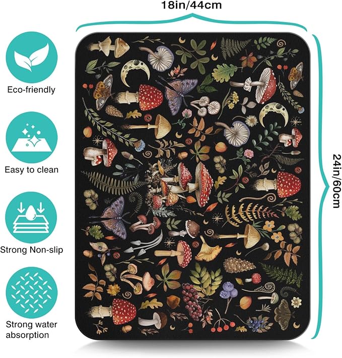 Fun Coffee Mat 24inx18in,Coffee Bar Mat for Countertops,Absorbent Hide Stain Anti-Slip Coffee Bar Accessories Fit Under Coffee Machine Mat,dish Drying Mats for Kitchen