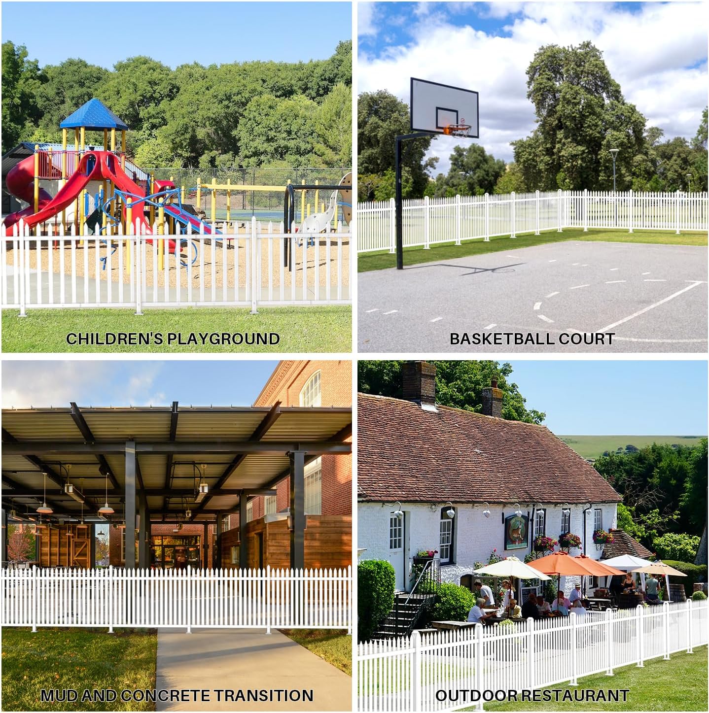 Patio Vinyl Picket Fence Post Kit 30" High for Straight PVC Decorative Fence, Installed in Muddy Floor & Cement Ground, White Fence Column Accessories for Outdoor Front Yard Garden Dog Fence Panel