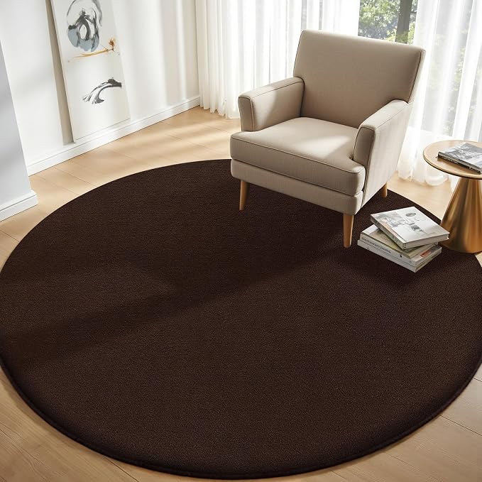 Sour Lemon 4ft Round Rugs for Bedroom, Circle Area Rugs for Living Room, Soft Fluffy Shaggy Carpet for for Living Room Playroom Kids Room Home Decor Aesthetic