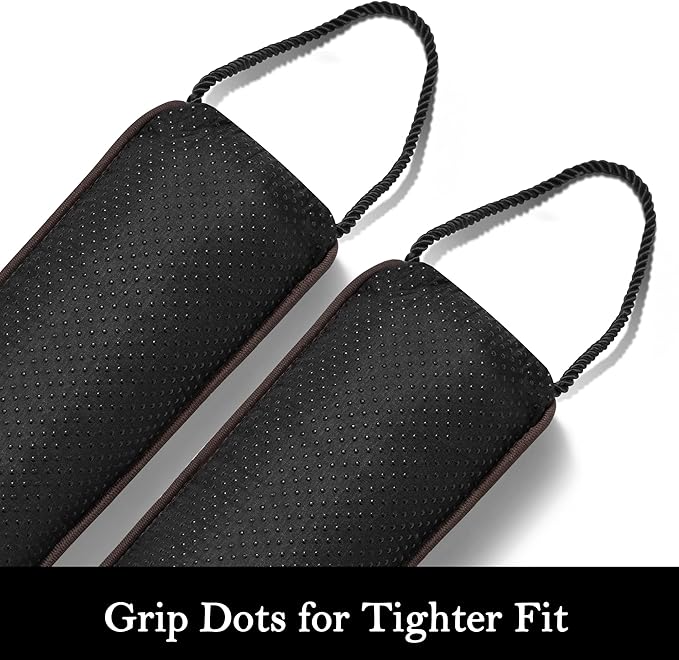Sunolga 2 Packs 38 Inches 2.2LB Weighted Door Draft Stopper Filled with Glass Beads & Cotton, Removable Machine Washable Sound Proof Under Door Draft Blocker with Anti-Abrasion Bottom for Door, Brown