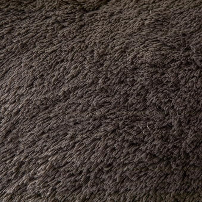 chovy Faux Fur Plush Gray Comforter Sets Twin/Full Size - Ultra Soft Shaggy Flannel Velvet Fluffy Fuzzy 3PC Bedding Set （Comforter x 1 Pillowcases x 2）