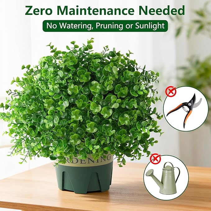 florisso 2 Pack Artificial Boxwood Topiary Trees, UV-Resistant Faux Realistic Greenery Potted Bushes with Pots for Front Door, Porch, Farmhouse, Garden Decor