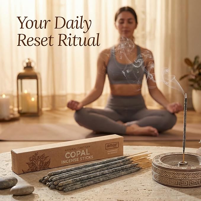 Mexican Copal Incense Sticks, Traditional Sacred Resin, 20 Sticks, White Copal Incense.