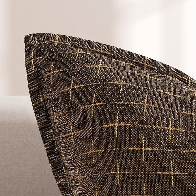ZWJD Pillow Covers 16x16 Set of 2 Soft Polyester Textured Pillow Covers with Stylish Flange Edge Cozy Farmhouse Throw Pillows for Couch Bed Sofa Living Room
