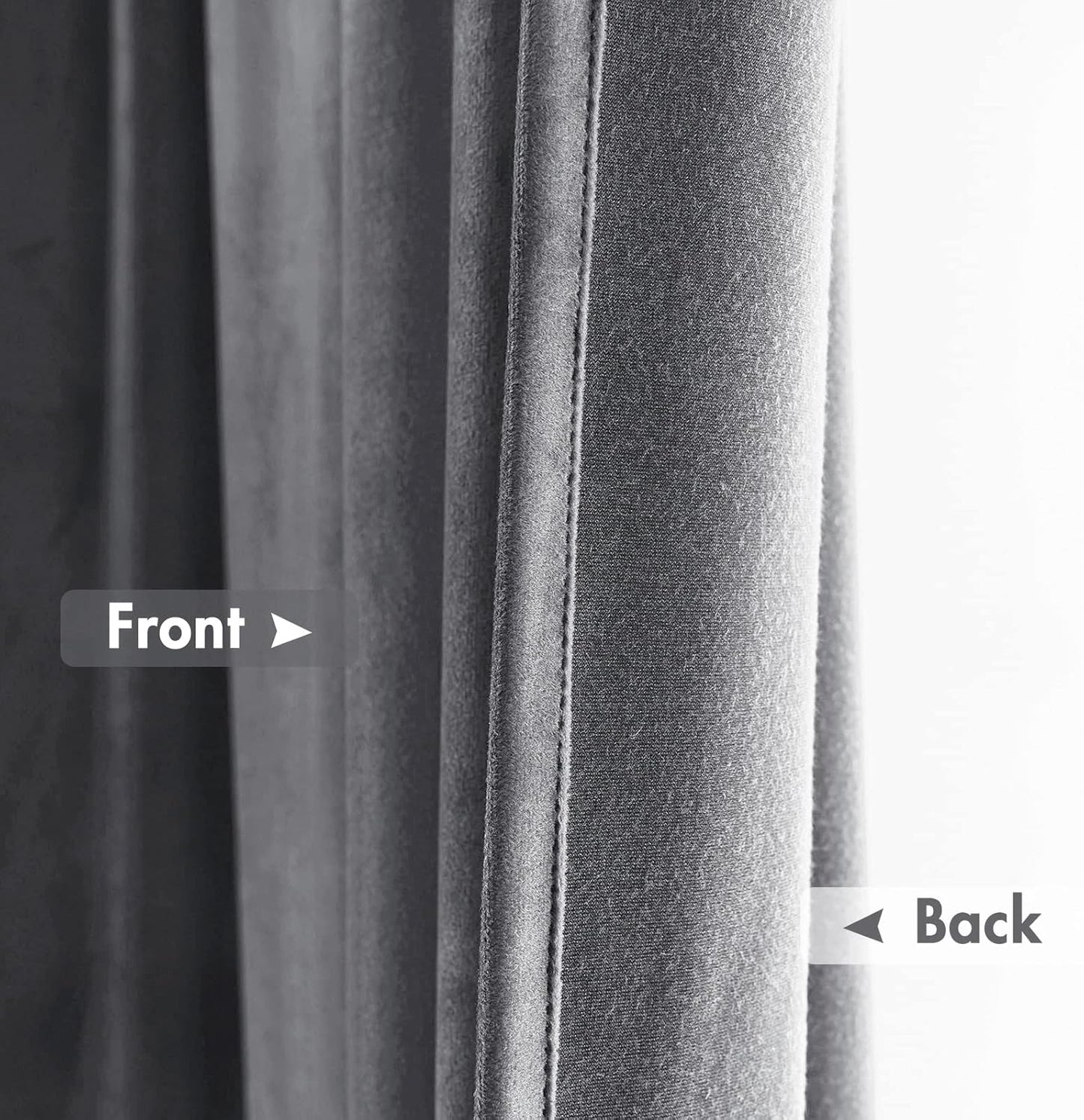 MIULEE Grey Velvet Curtains Thermal Insulated Blackout Curtain Drapes for Bedroom Living Room Darkening 63 Inches Long Curtains Panels Rod Pocket Set of 2