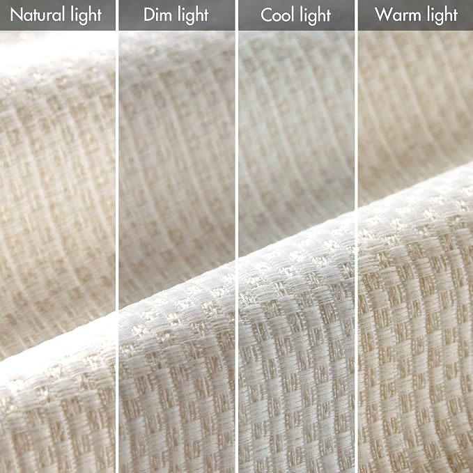Madison Park Galen Cordless Roman Shade, 35"W x 64"H, Sheen Ivory – Room Darkening, Thermal Insulated, Energy Efficient Window Blind with Subtle Sheen Basketweave Fabric for Privacy