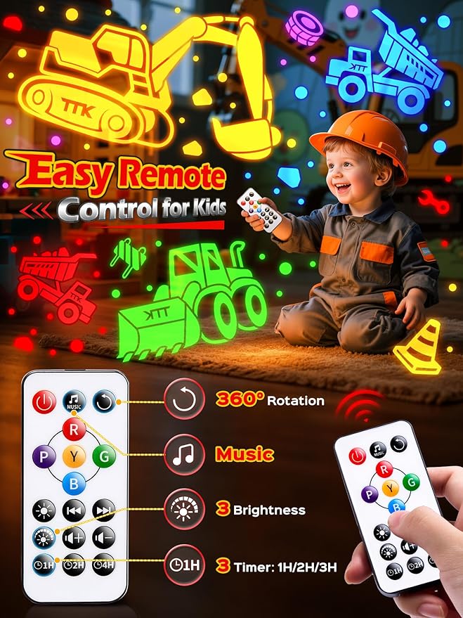 Beast Truck Toys 【15 Sounds & 6 Films】 Dinosaur Toy Trucks for Boys Age 3-7 [31 Colors & Remote Control] Dinosaur Toys for Kids 3-5 Egg Light for Nursery Egg Night Light for Kids Boy Toys for Boys