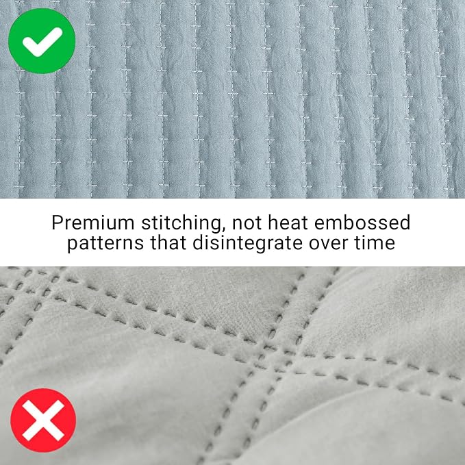WRENSONGE Twin Quilt-2 Pieces Lightweight Bedspreads Sky Blue Twin Quilt Bedding Set for All Seasons, Soft Summer Coverlet Suitable for Bed, Couch, Quilt Blanket