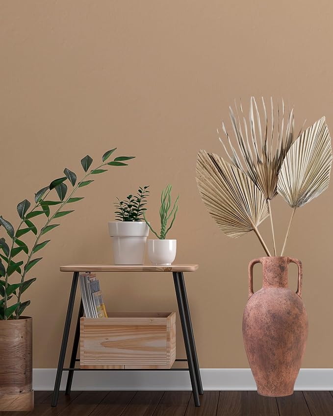 UPWOIGH 20.5in Vintage Ceramic Floor Vase with Handles | Antique Terracotta Finish, Beige Speckles, Distressed Brown Markings, Rustic Farmhouse Décor, Gift 1 Pack
