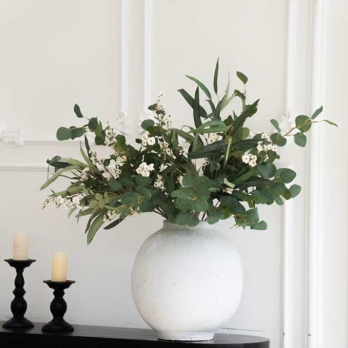 MISSPIN Artificial Flowers with Greenery Stems Faux Plants Indoor Branches for Tall Vase Ultra-Realistic, 11 Pcs Wedding Centerpieces, Home Decor & DIY Bouquets