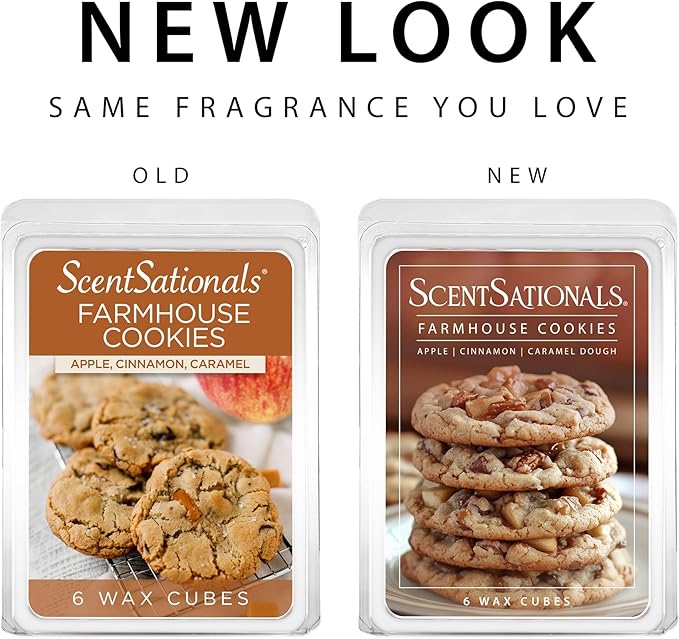 Scentsationals Wax Melts Strong Scent - Farmhouse Cookies - Long Lasting Scented Melts for Warmers, 10oz (24-Cubes)