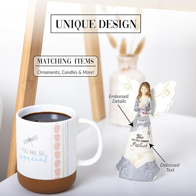 Pavilion Gift Company - You are The Reason I Smile - 6" Angel Figurine Religious God Jesus Christ Wife Grandma Gift Home Decor Present