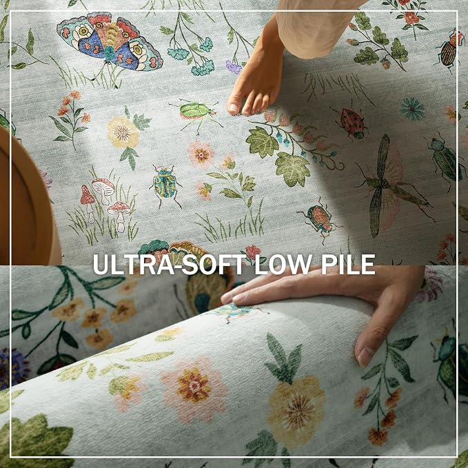 2x3 Washable Throw Rugs for Entryway: Door Mat Indoor Entrance Small Area Rug Non-Slip Low Pile Soft Kitchen Rug for Front Door Indoor Entrance Bedside Entry Kids Room