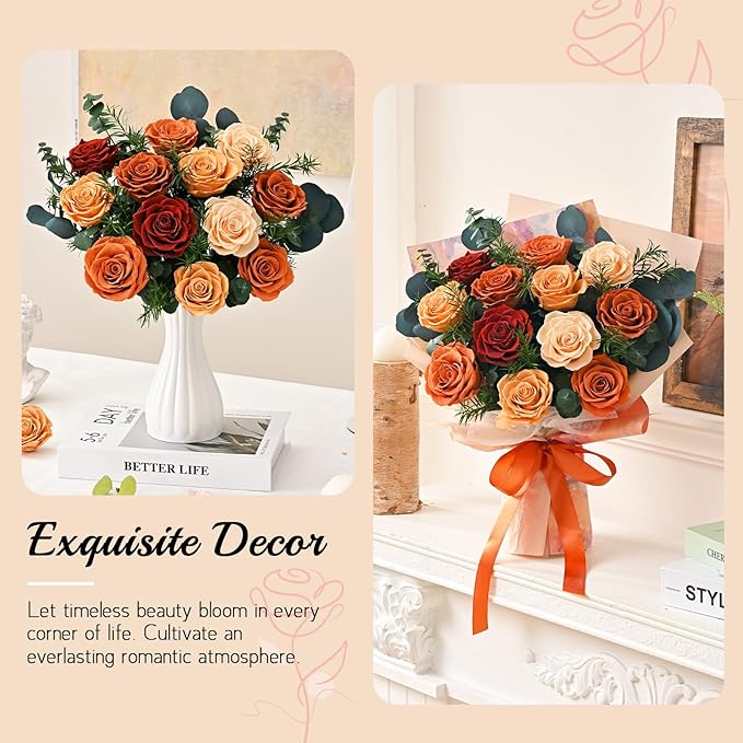 Flowers for Delivery Prime 12 Roses, Mothers Day Flowers for Mom, Mothers Day Gifts, Forever Roses Preserved Yellow Flower Bouquet Eternal Rose Birthday Gifts for Women Gf Gifts Wedding Anniversary