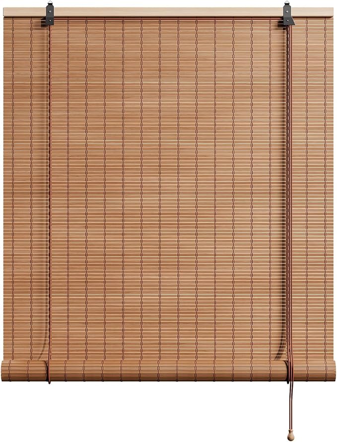 Yutianli Bamboo Blinds Roller Shades for Windows Bamboo Shades for Indoor and Outdoor Patio Style C 24" W x 83" H