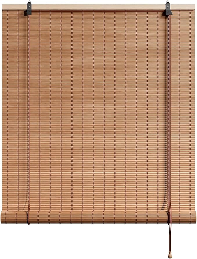 Yutianli Bamboo Blinds Roller Shades for Windows Bamboo Shades for Indoor and Outdoor Patio Style C 45" W x 75" H