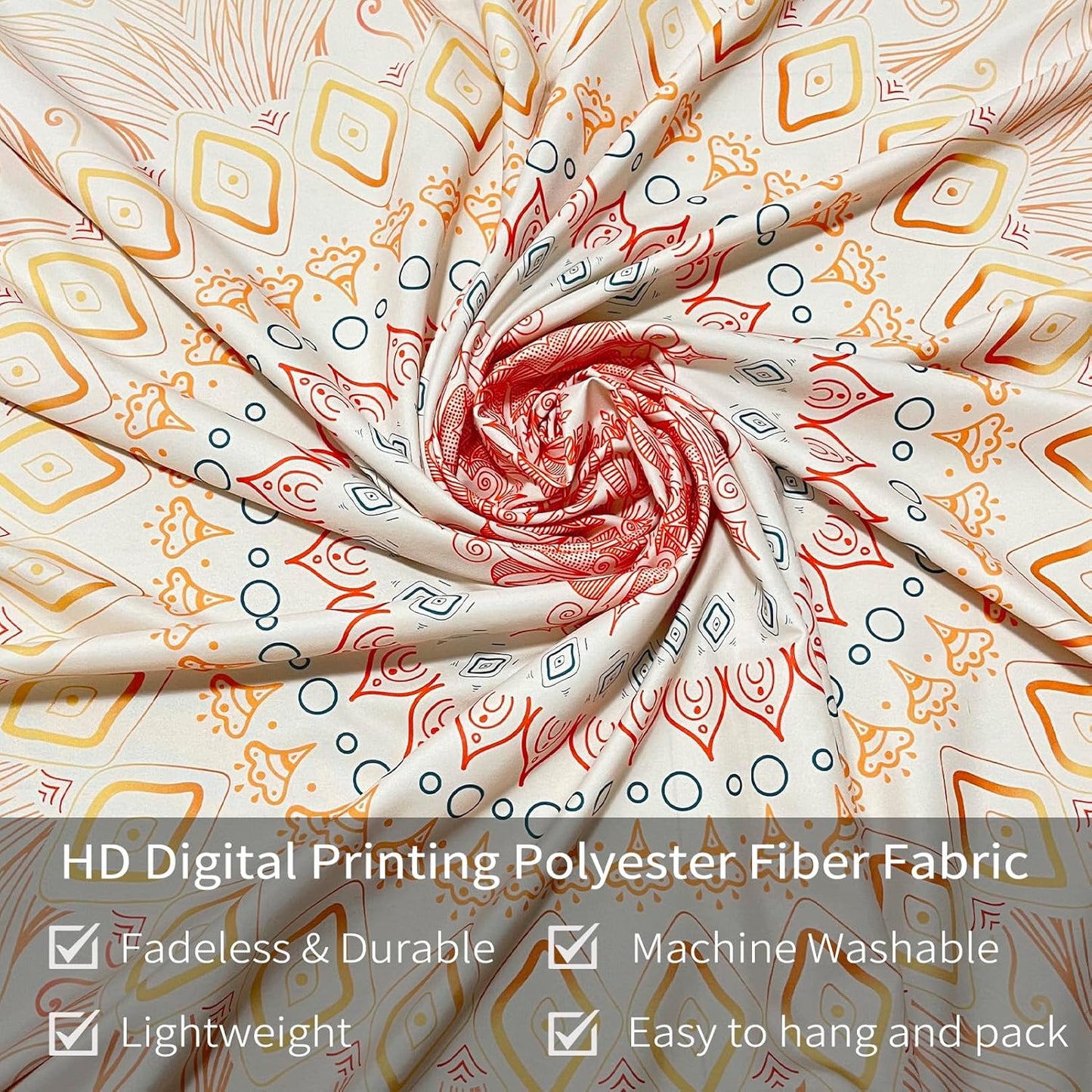 Damanse Floral Tapestry Wall Hanging Cute,Boho Wall Tapestry for Bedroom Aesthetic,Mandala Living Room Decor for Teen Girls (Yellow, 49.2"x59.1")