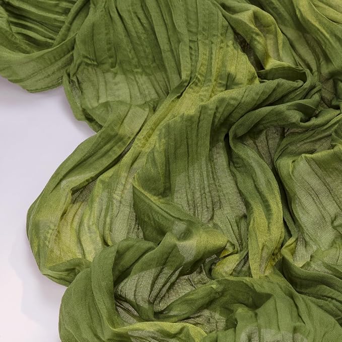 Socomi 3pcs Campsite Green Easter Spring Cheesecloth Table Runner Boho Rustic Gauze 120 inch 10FT Cheese Cloth Runner for Wedding Party Baby Shower Birthday Home Decor Holiday Decorations