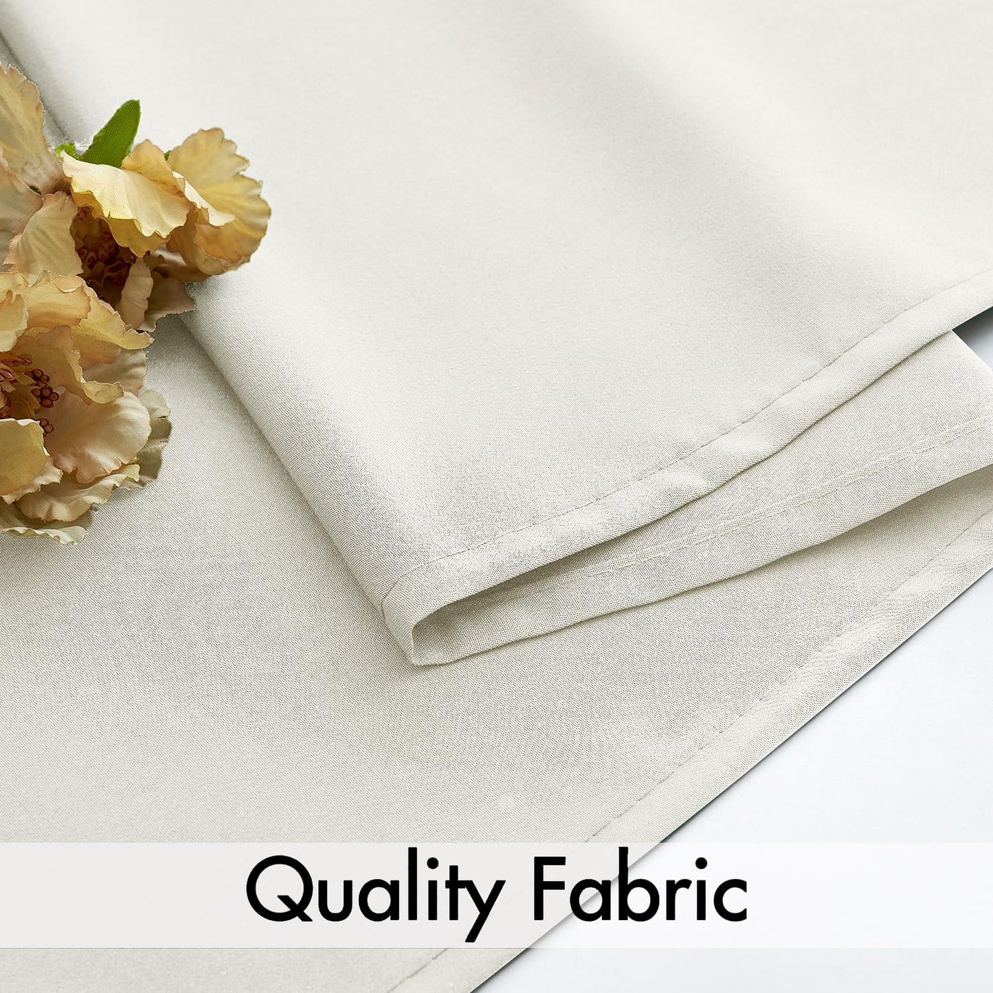 MIULEE Ivory Privacy Sheer Curtains That Let Light in 63 Inches Long Non-See-Through Semi Sheer Curtain Light Filtering Window Curtains Drapes for Living Room Bedroom 2 Panels Set 42 X 63