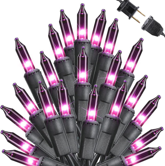 Toodour Purple Halloween Lights, 75ft 300 Count Incandescent Halloween String Lights, UL Certified Connectable Mini Bulbs String Lights for Home, Garden, Porch, Yard, Patio, Party, Indoor Decoration