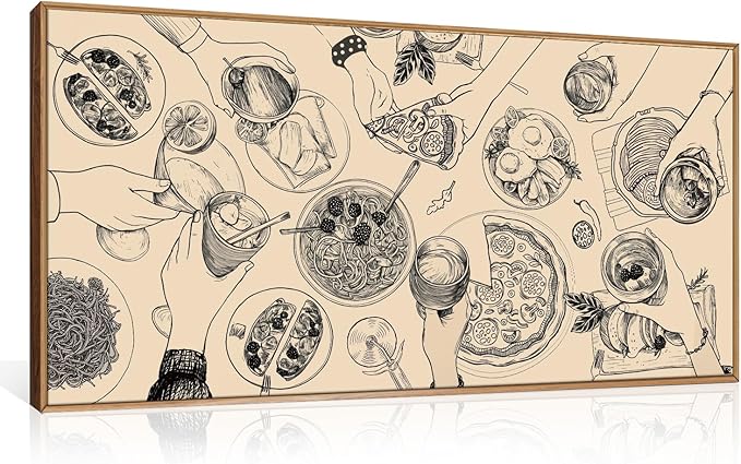 Cheers Bar Wall Art Framed Canvas Set - Vintage Drink Cocktail Painting, Modern Party Decor, Abstract Friend Pub Prints for Kitchen, Dinning Room, Restaurant, Living Room, Bar - 20x40 Inch