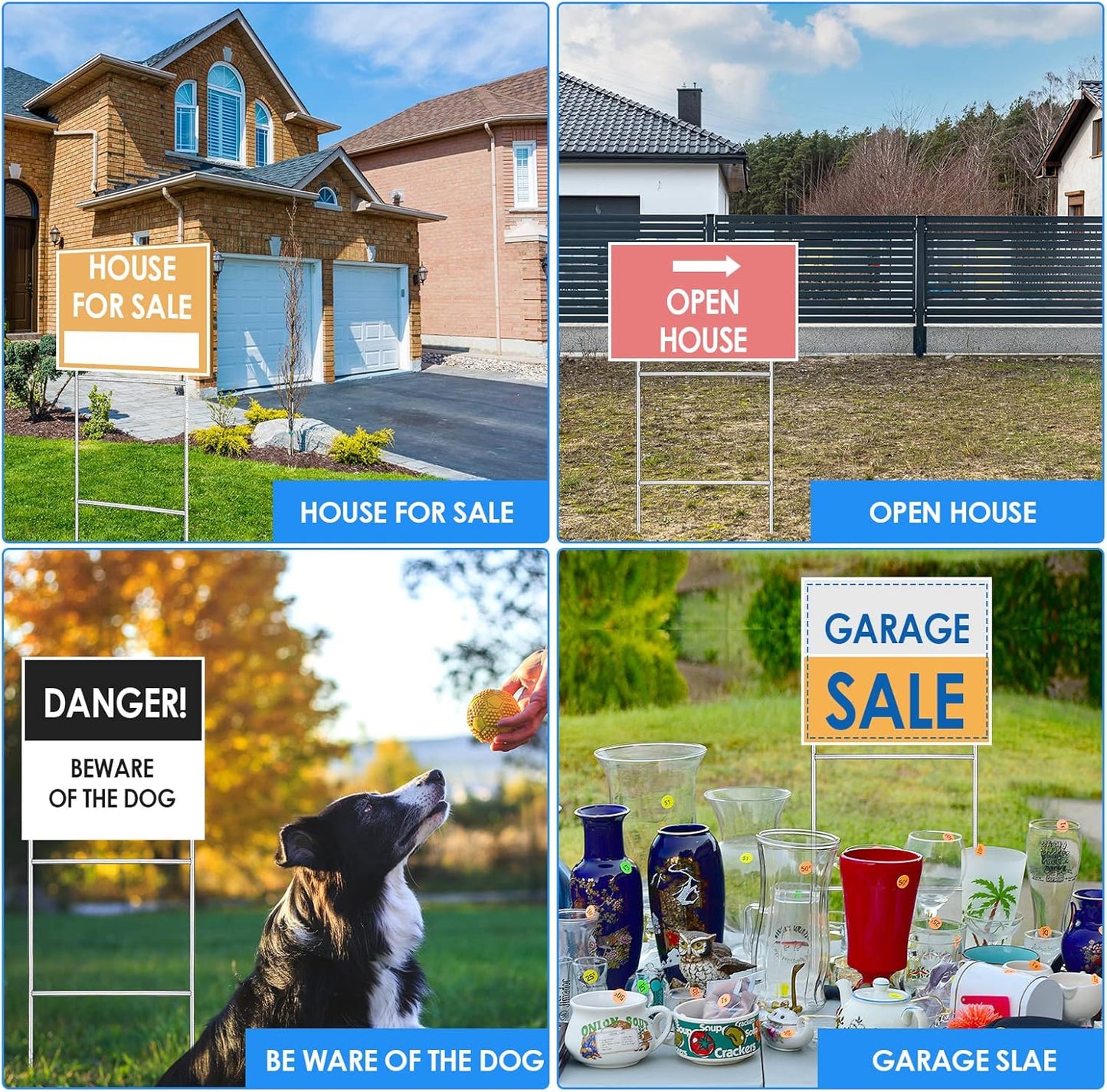 200 Pcs H Stakes for Yard Signs 24'' x 10'' Metal Heavy Duty H Frame Lawn Wire Stakes Weatherproof Metal Sign Holder Bulk for 4mm 5mm Corrugated Signs Board Guidepost Yard House Garden Decor