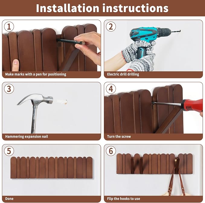 Wall Coat Rack for Entryway: Wooden Modern Heavy Duty 8 Hooks 21.6'' Retractable Wall Mounted for Mid Century Home Decor Hallway Bathroom Bedroom for Hanging Jacket Towel Backpack Bag
