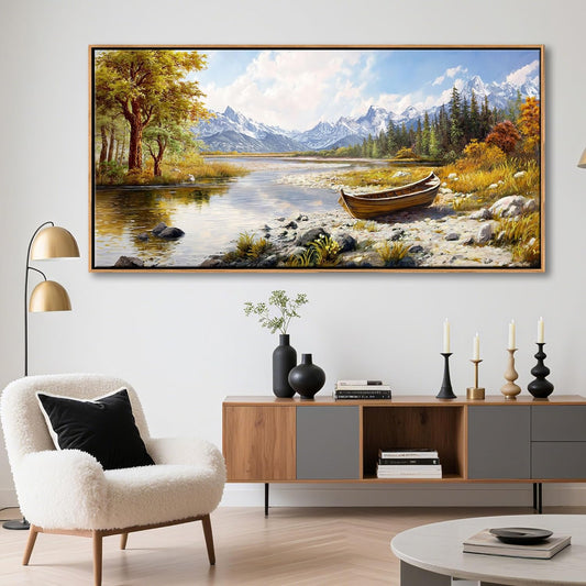 Mofutinpo Mountain Landscape Wall Art - Nature Forest Canvas Art for Living Room, Bedroom & Dining Room - Framed Paintings for Wall Decor - Large Scenic Artwork for Home 29x58IN