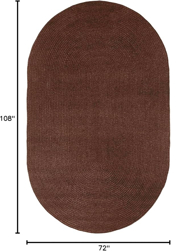 Superior Indoor/Outdoor Area Rug, Reversible Braided Floor Decor for Living Room, Kitchen, Patio, Front Porch, Modern Boho Farmhouse Rugs, Hardwood, Bedroom Accessories, 6' x 9', Cocoa