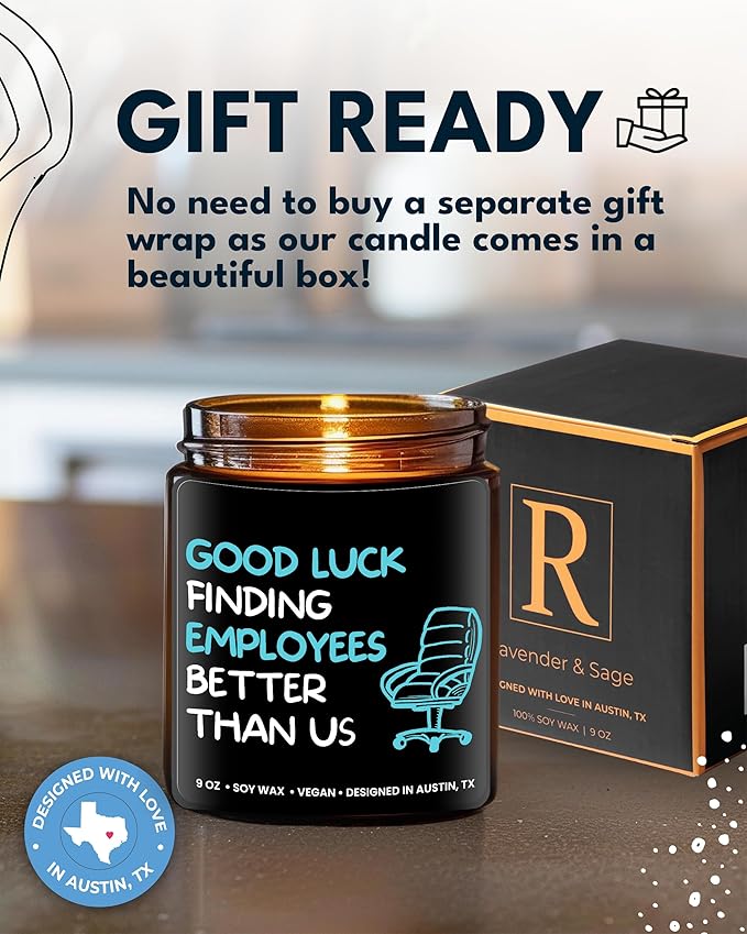 Funny Boss Men Candle, Boss Gifts for Men, Best Supervisor Presents, National Bosses Day Presents, Unique Gift for Manager, Ideal Birthday Present, Christmas, Gift-Ready