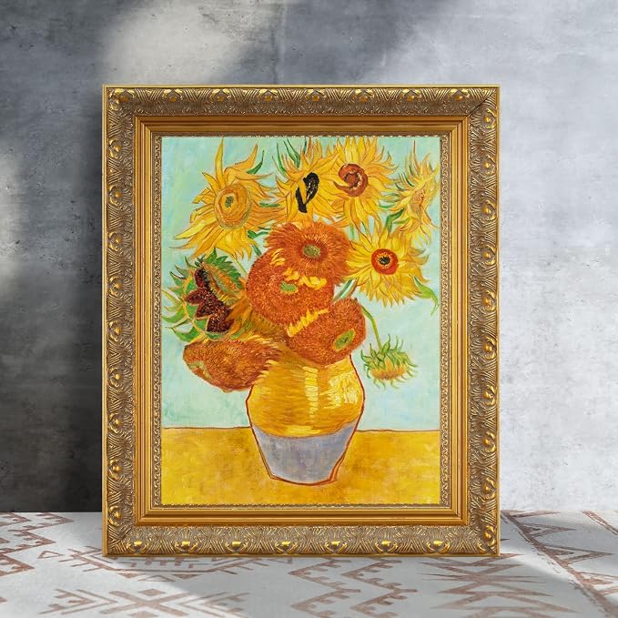 DIY Wood Frame for 24x36 Canvas Paintings, 2.4" Wide Antique Ornate Canvas Frames for Oil Painting Art Prints, 24x36 Gold Frame for Home Living Room Wall Decor (No Backboard & Glass Cover)