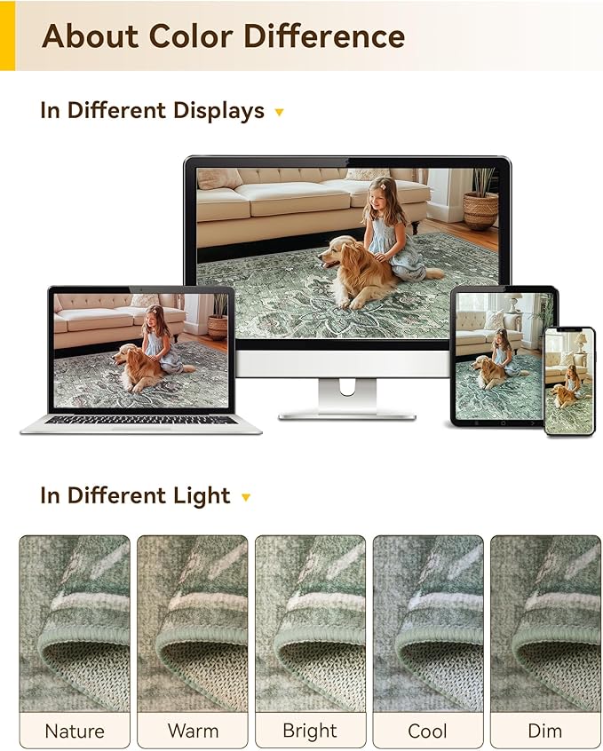 RELEANY Area Rugs 2'x6' Runner Rug Non Slip Washable for Kitchen Hallway Bedroom Beside Laundry Room Bathroom Rug, Floor Carpet, Dark Green Gray