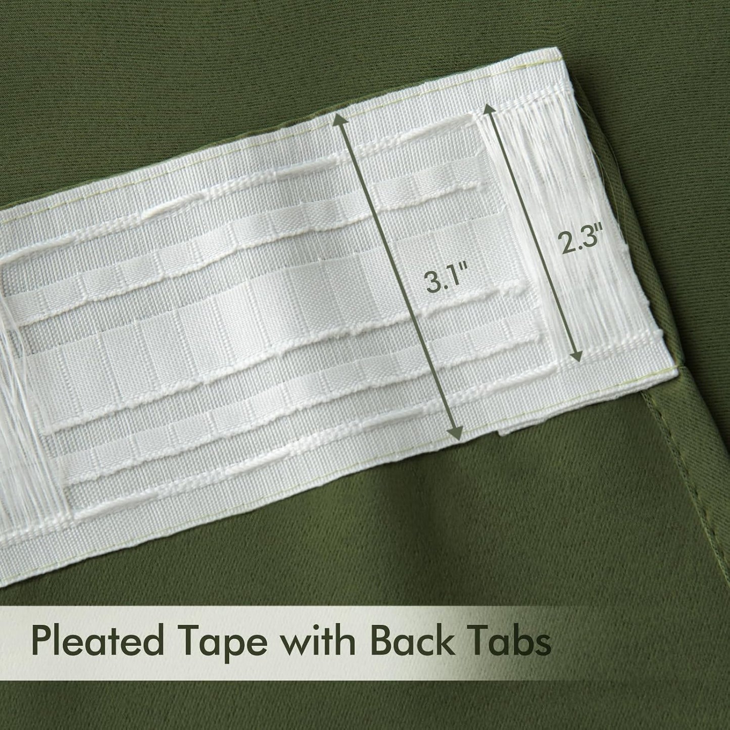 MIULEE Olive Green Back Tab Blackout Curtains 84 Inch Length 2 Panels Set for Living Room Bedroom Privacy, Rod Pocket/Pinch Pleat Thermal Insulated Room Darkening Pleated Light Blocking Drapes