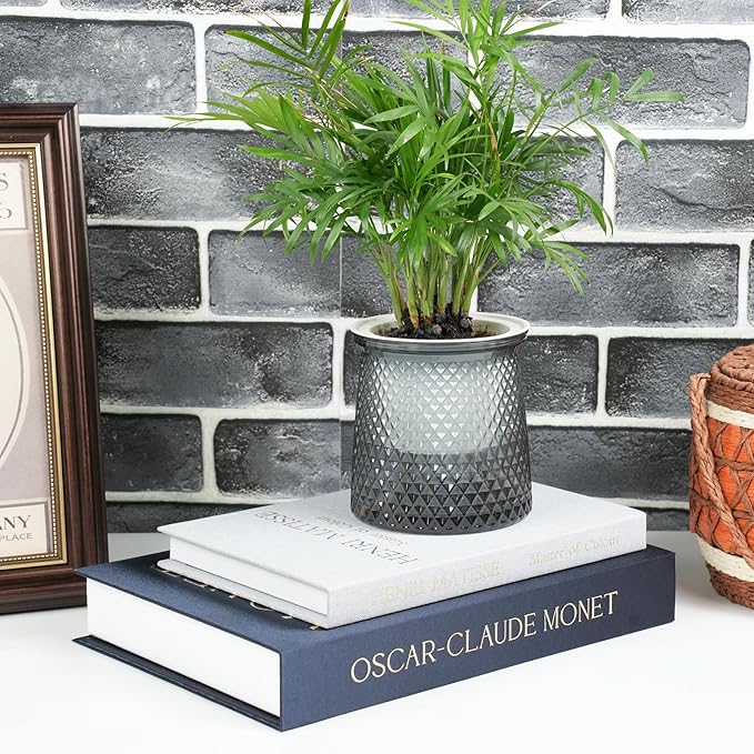 Set of 3 Decorative Books for Home Decor - Vintage Fake Books for Decoration, Mini Aesthetic Book Set for Coffee Table, Shelf & Decorative Boxes(Dark blue)