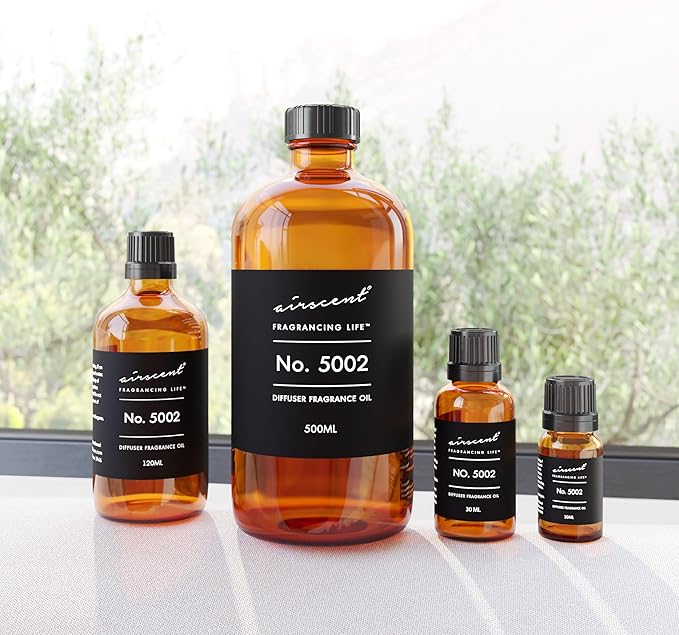 AirScent Creed-Aventus-Inspired Diffuser Oil - No. 5002 Perfume Dupe - Premium Fragrance Oil Blend for Ultrasonic and Waterless Diffusers and Crafting - 500 ml, 16.9 fl oz Glass Bottle