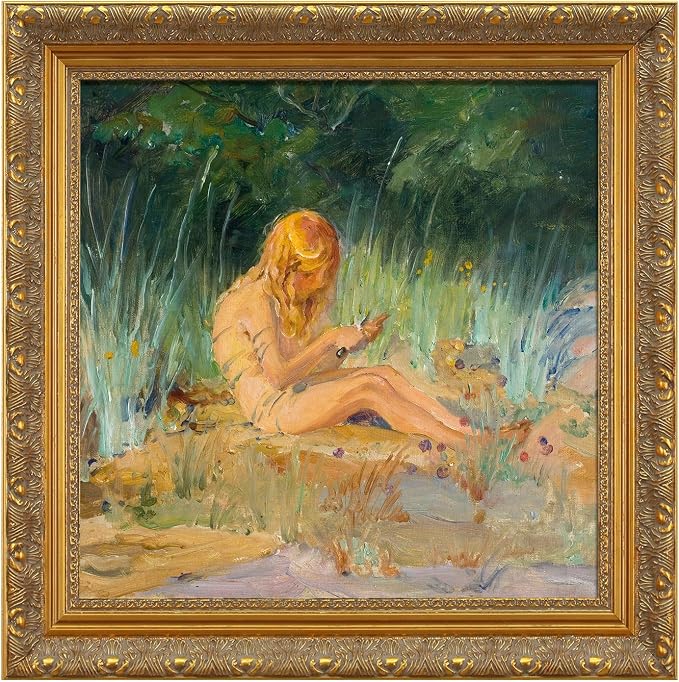 DIY Open Back Wood Frame for 30x30 Canvas Paintings, 2.4” Wide Ornate Art Frame for Stretched Canvas Prints Artwork, Gold Wall Decor for Home Office Gallery (No Plexiglass & Backing Board)