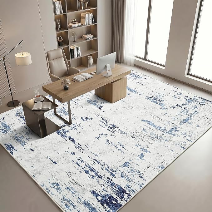 GarveeHome 10x14 Abstract Area Rug, Washable Soft Low Pile Non Slip Accent Rug for Living Room, Bedroom, Dining Room, Modern Neutral Indoor Carpet