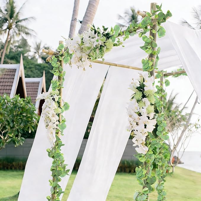 RECUTMS 2Pack Fake Big Eucalyptus Garland 5.6FT Artificial Apple Leaves Ivy Vine Greenery Faux Hanging Wreath Rattan for Home Office Wedding Garden Farmhouse Balcony Wall Window Outdoor Indoor Decor