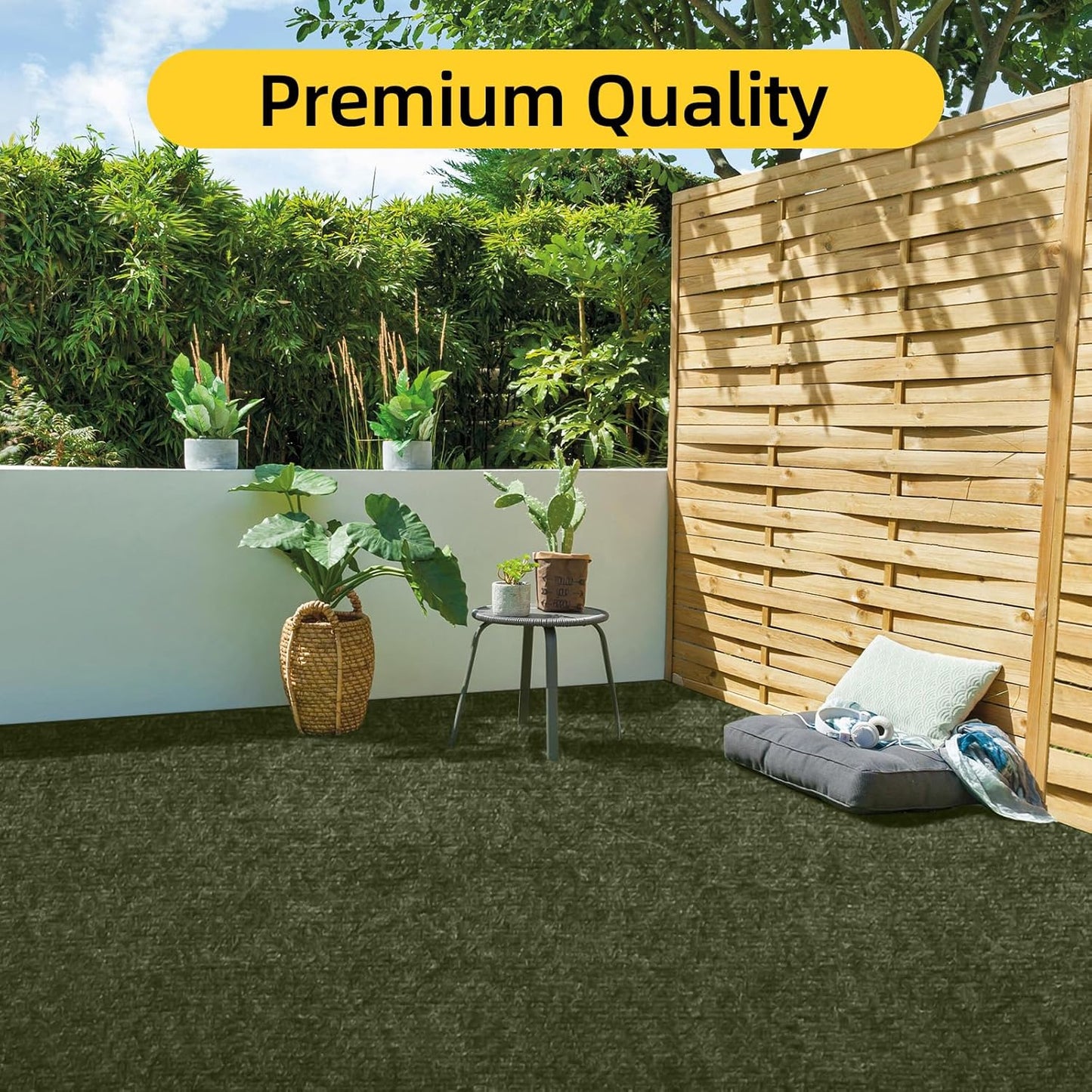 Marine Carpet,6 FT x 10 FT Olive Green Indoor Outdoor Carpet 0.2" Thick with Water-Proof TPE Backing, Non-Slide for Home, Patio, Porch, Deck