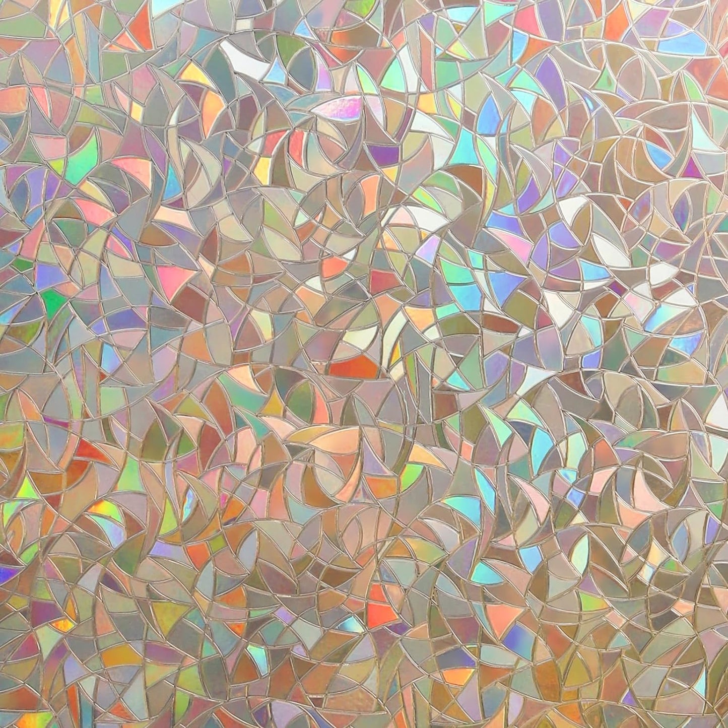 DOWELL Window Privacy Film, Rainbow Window Film, Decorative Stained Glass Clings, Static Cling Door Sticker, Non-Adhesive 3D Decals for Home UV Protection, Dark Brown, 23.6 x 118 inches