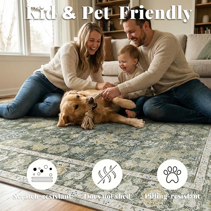 Machine Washable Entryway Small Area Rugs: Soft Non-Slip Low Pile Door Mat Indoor Entrance 2x3 ThrowRug for High-Traffic Areas Kitchen, Hallway, Farmhouse Decor