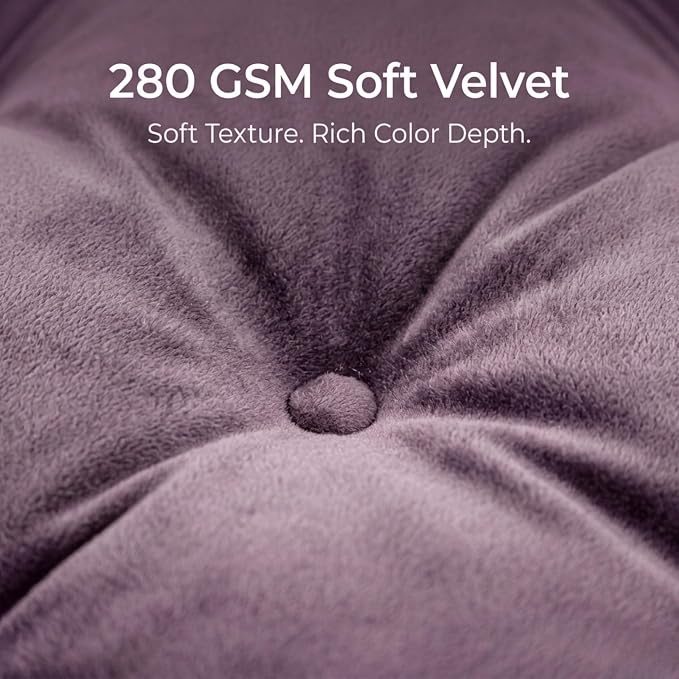 Floor Pillows for Adults Set of 2, Soft Velvet Floor Cushions for Sitting, Square Tufted Floor Pillow Set for Reading Nook, Living Room, Bedroom, 22 x 22 Inch, Lavender