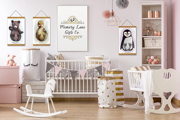 Memory Lane Gifts Co. Baby Footprint Art, Baby Shower Gift, Original Artwork, Nursery Art Keepsake, Puppy