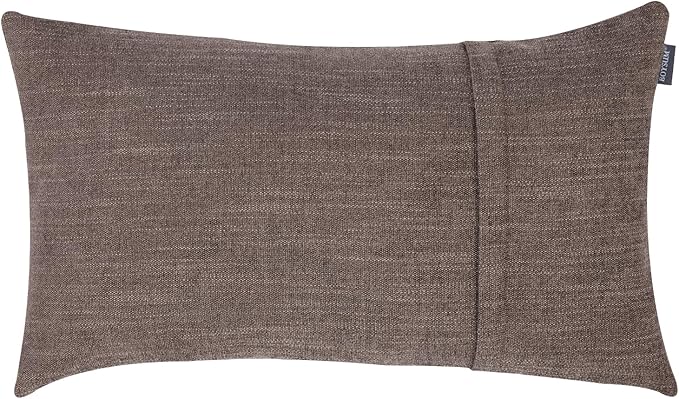 BOYSUM Set of 2 Leather Throw Pillow Covers Lumbar Cotton Linen Decor Patchwork Pillow Cover Faux Leather Pillows Cover for Couch Sofa Living Room Bedroom,Dark Coffee 12"x20"